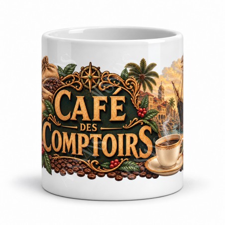 Mug café - Café des Comptoirs, vue de face