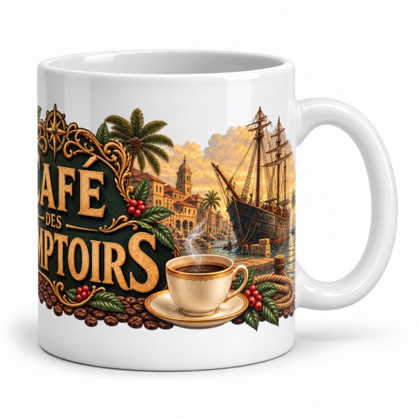 Mug café - Café des Comptoirs, anse à droite
