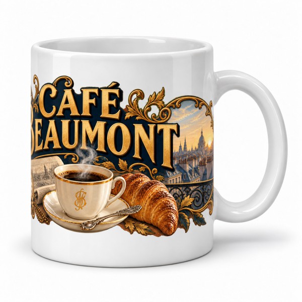 Mug café - Café Beaumont, anse à droite