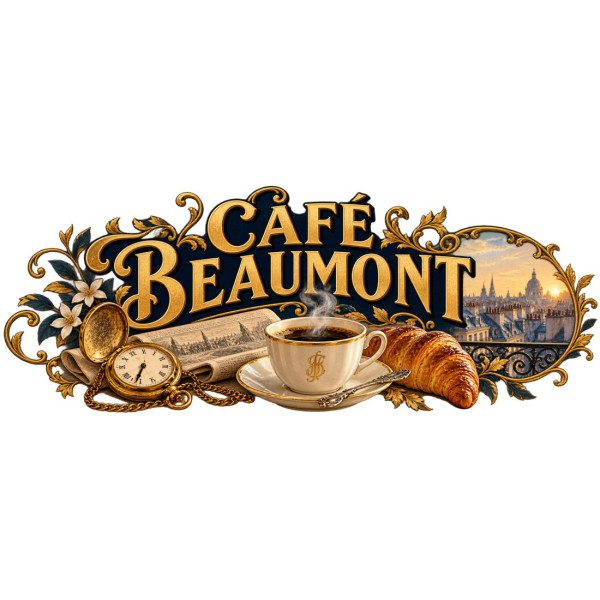 Mug café - Café Beaumont, décor à plat