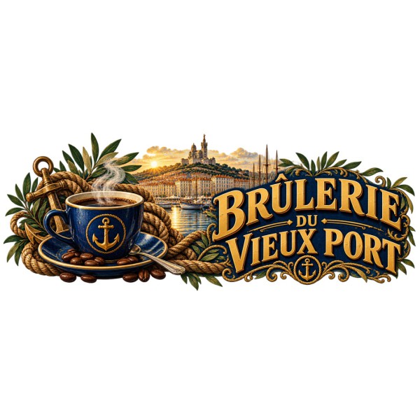 Mug café - Brûlerie du Vieux Port, décor à plat