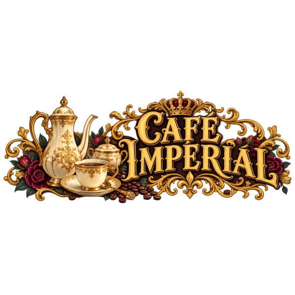 Mug café - Café Impérial, décor à plat