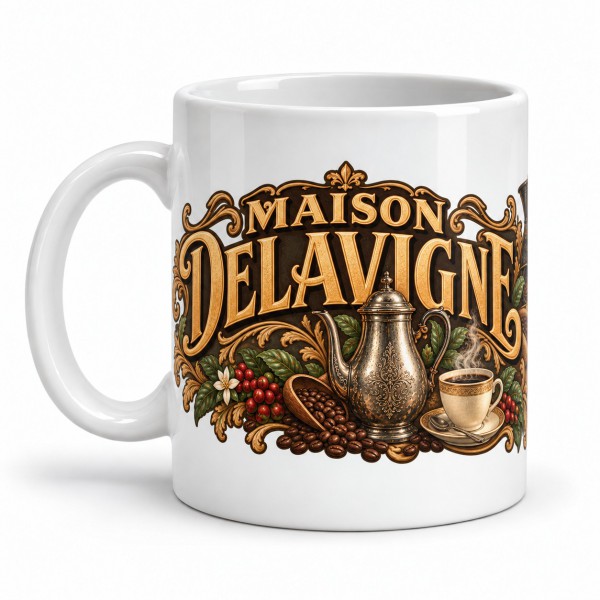 Mug café - Maison Delavigne, anse à gauche