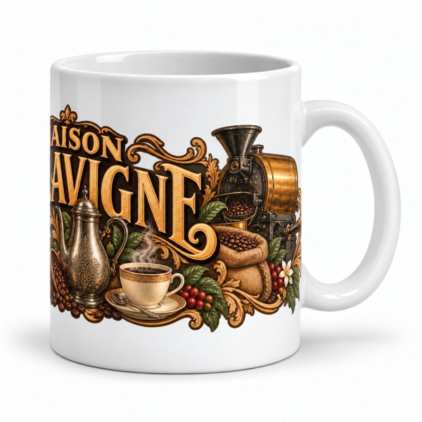 Mug café - Maison Delavigne, anse à droite