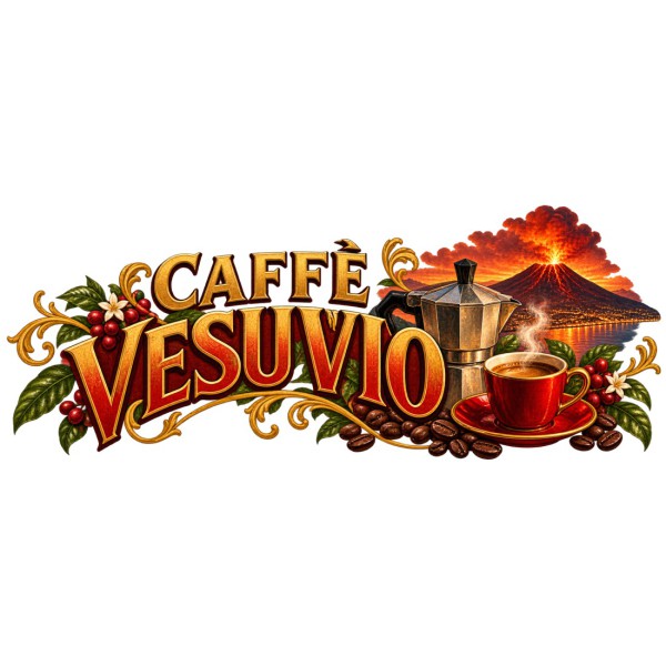 Mug café - Caffè Vesuvio, décor à plat