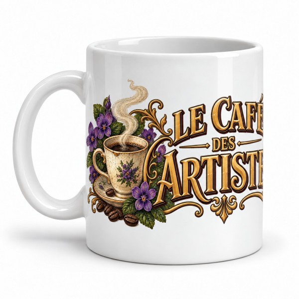 Mug café - Le Café des Artistes, anse à gauche