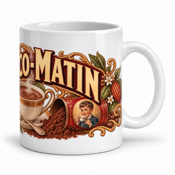 Mug chocolat - Choco-Matin, anse à droite