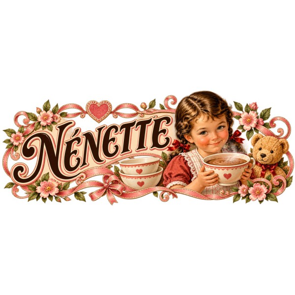 Mug chocolat - Nénette, décor à plat