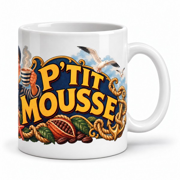 Mug chocolat - P’tit Mousse, anse à droite