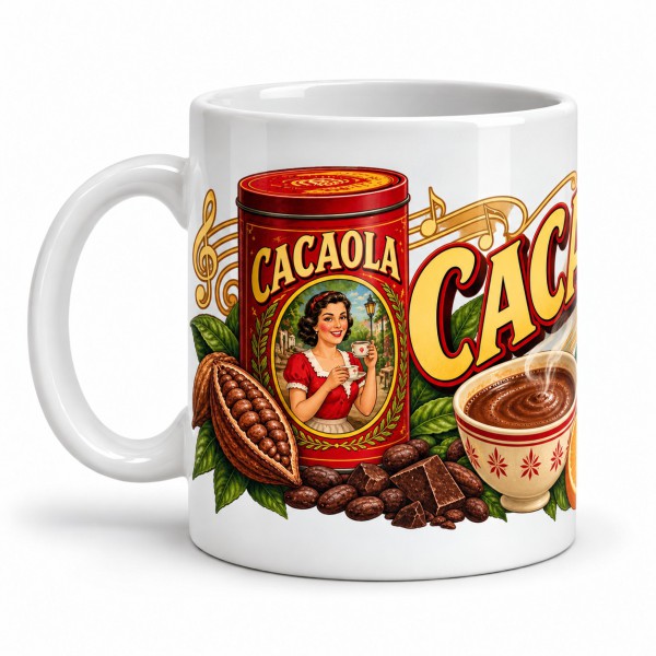 Mug chocolat - Cacaola, anse à gauche