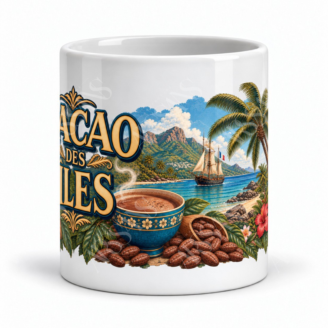 Mug chocolat - Cacao des Îles, vue de face