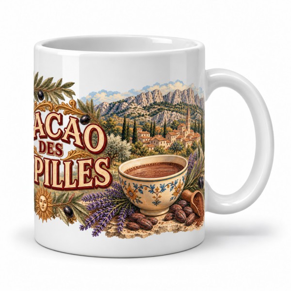 Mug chocolat - Cacao des Alpilles, anse à droite