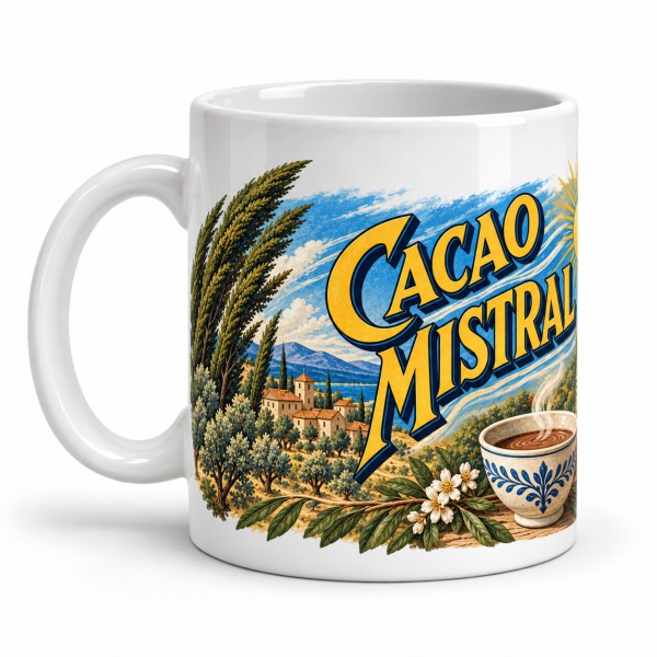Mug chocolat - Cacao Mistral, anse à gauche