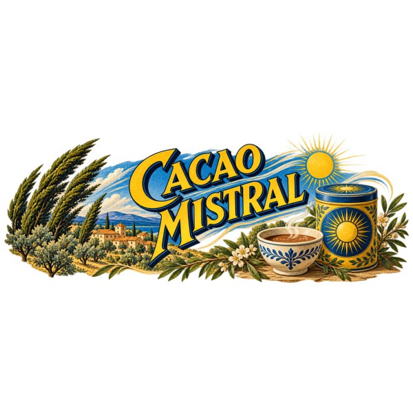 Mug chocolat - Cacao Mistral, décor à plat