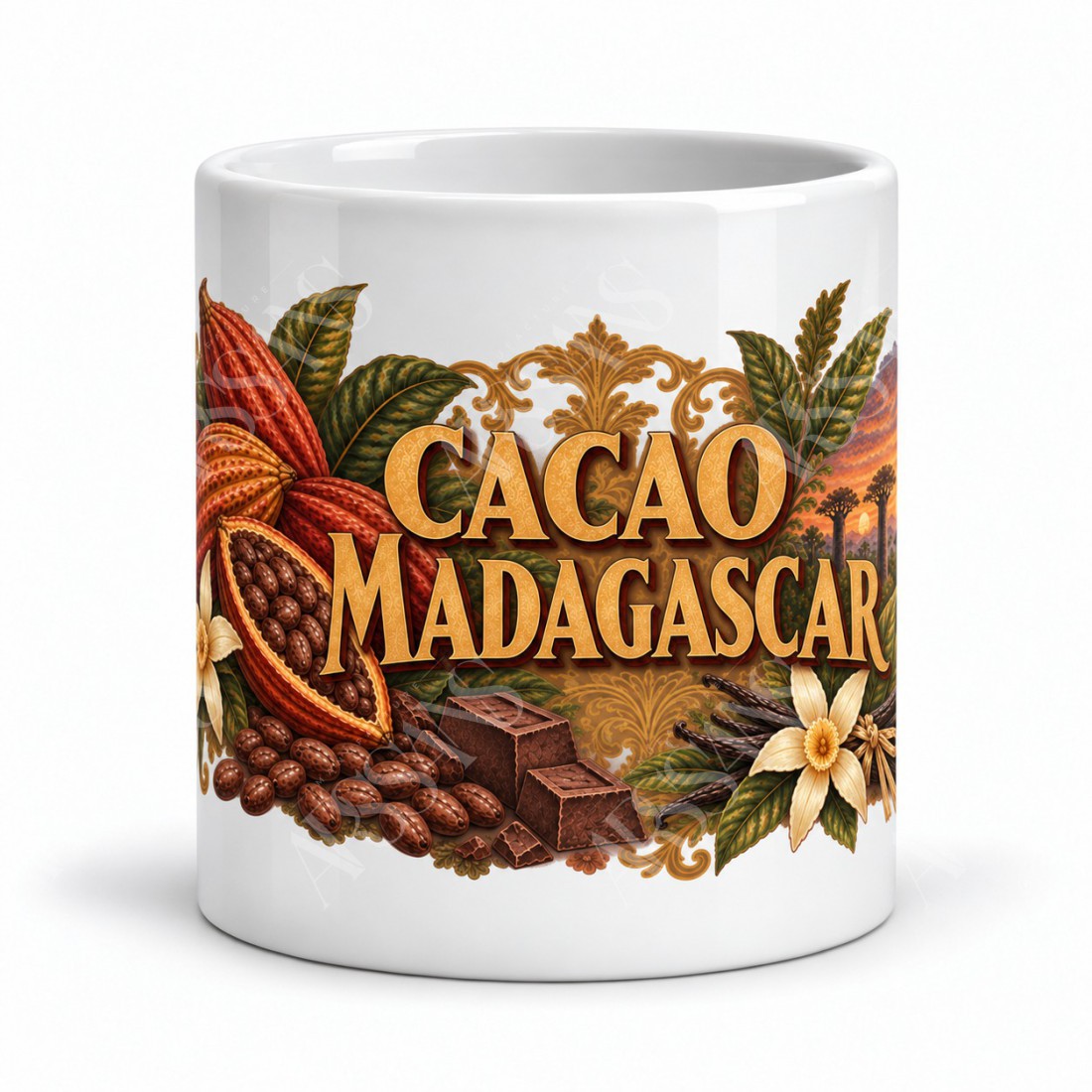 Mug chocolat - Cacao Madagascar, vue de face
