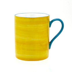 Mug Jaune peint main en porcelaine