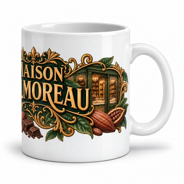 Mug chocolat - Maison Valmoreau, anse à droite