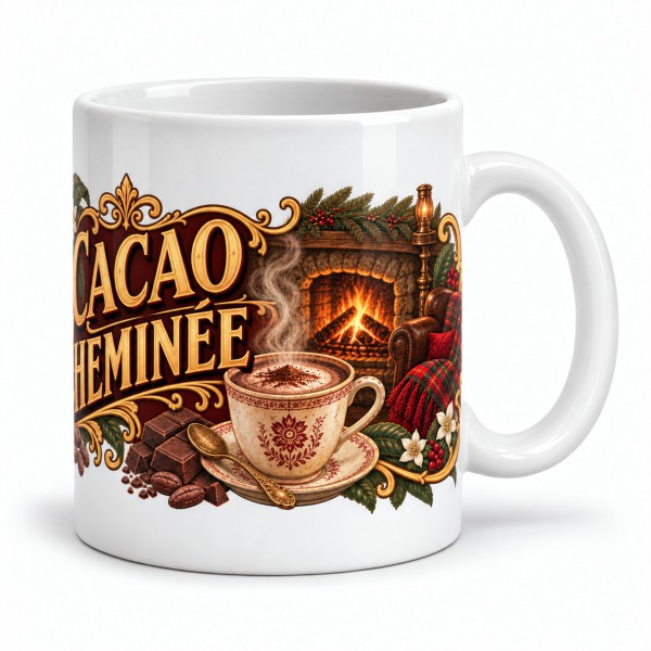 Mug chocolat - Cacao Cheminée, anse à droite
