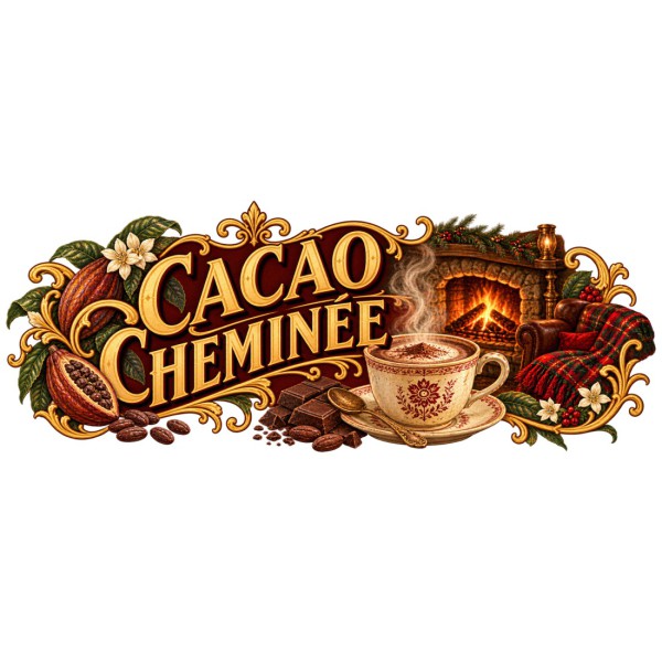 Mug chocolat - Cacao Cheminée, décor à plat