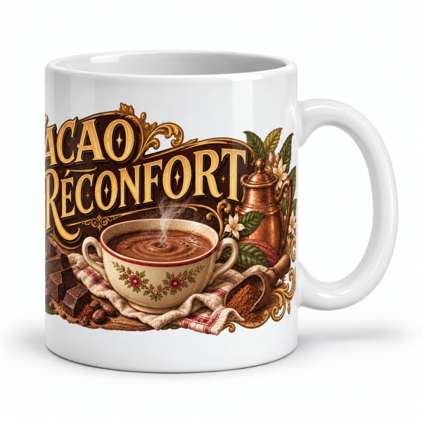 Mug chocolat - Cacao Réconfort, anse à droite
