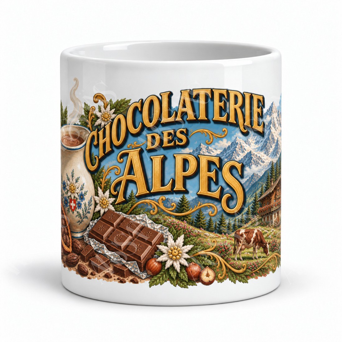 Mug chocolat - Chocolaterie des Alpes, vue de face
