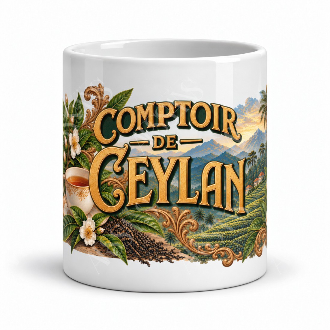 Mug thé - Comptoir de Ceylan, vue de face