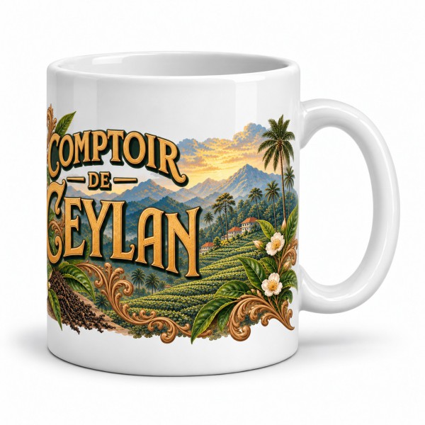 Mug thé - Comptoir de Ceylan, anse à droite