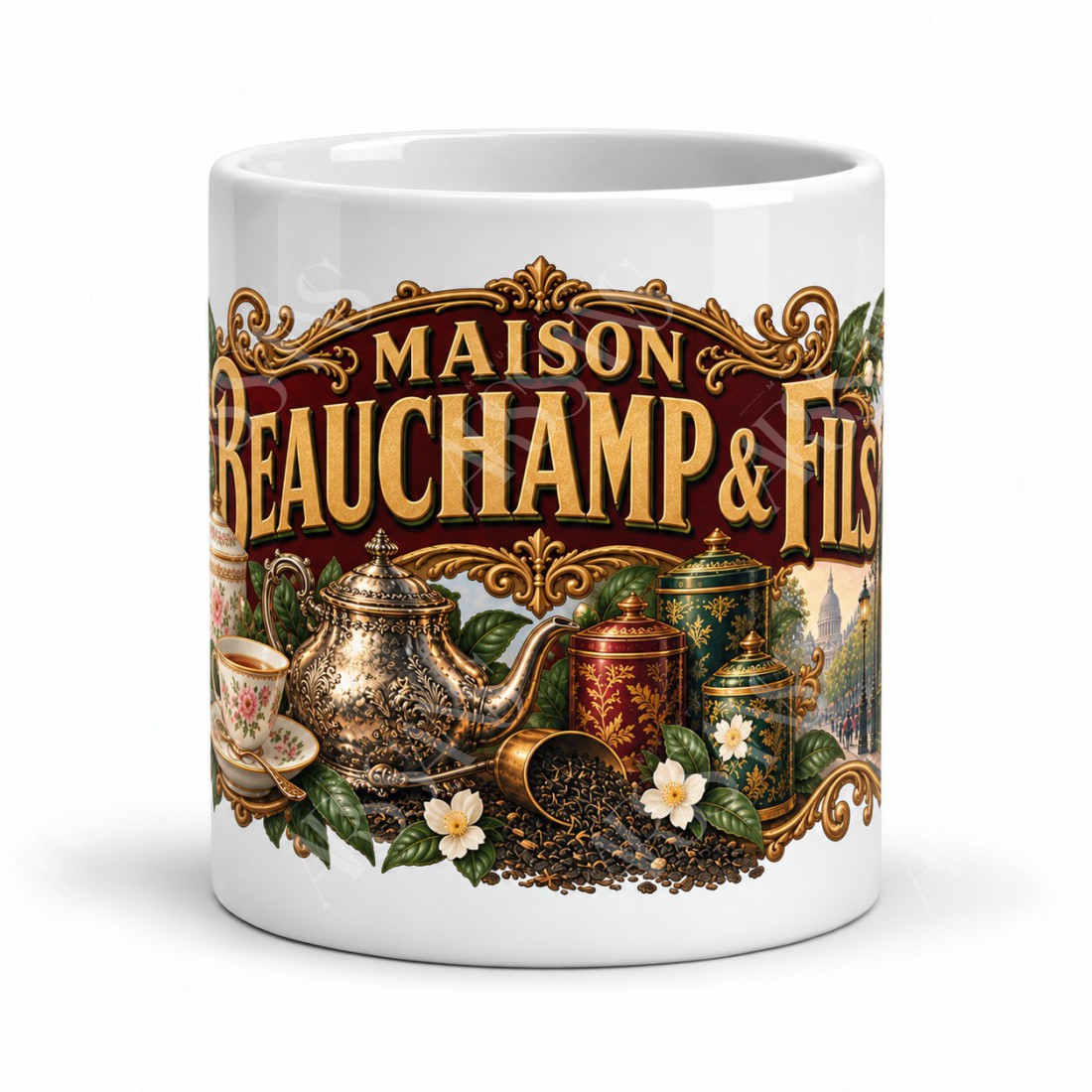 Mug thé - Maison Beauchamp & Fils, vue de face