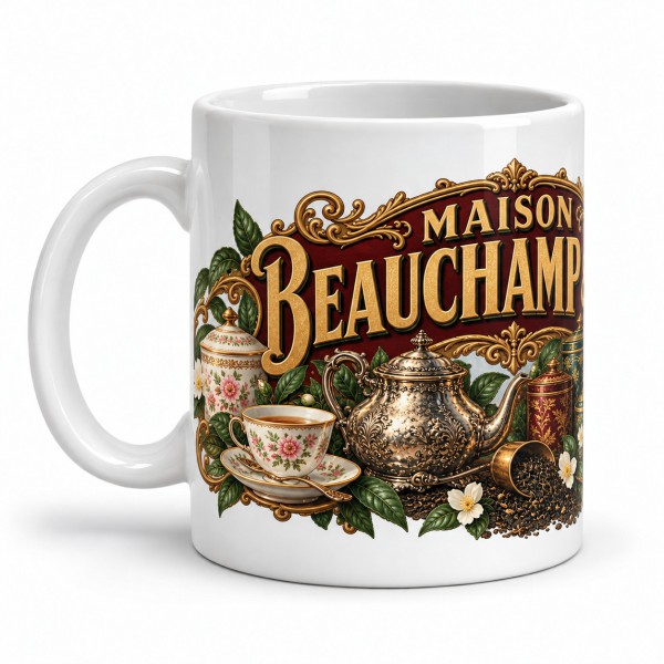 Mug thé - Maison Beauchamp & Fils, anse à gauche