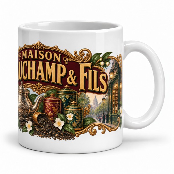 Mug thé - Maison Beauchamp & Fils, anse à droite