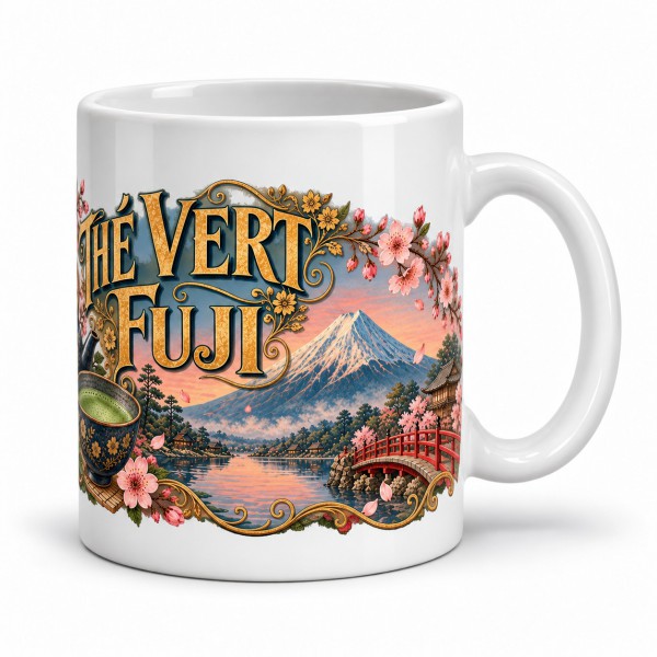 Mug thé - Thé Vert Fuji, anse à droite