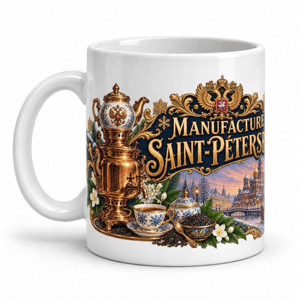 Mug thé - Manufacture Saint-Pétersbourg, anse à gauche