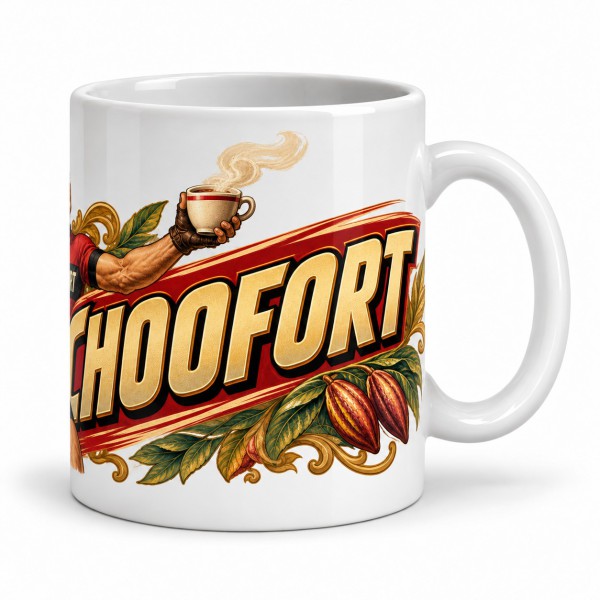 Mug chocolat - Chocofort, l’énergie des cyclistes, anse à droite