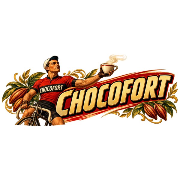Mug chocolat - Chocofort, l’énergie des cyclistes, décor à plat