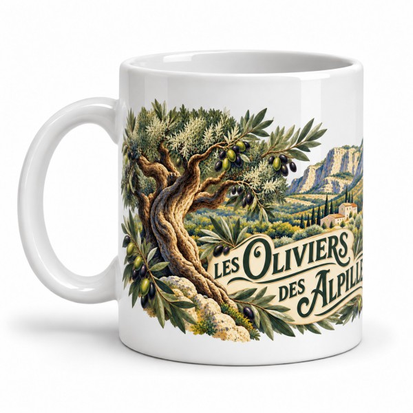 Mug Provence - Les oliviers des Alpilles, anse à gauche