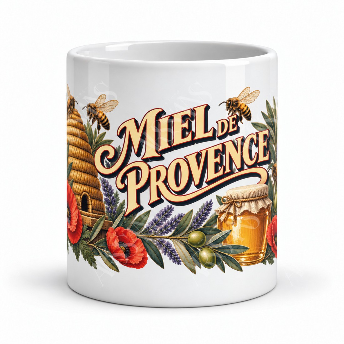 Mug Provence - Miel et coquelicots, vue de face