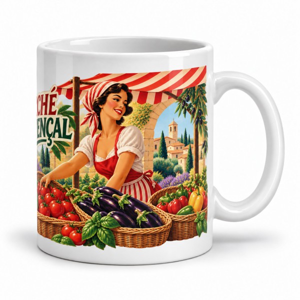 Mug Provence - Le marché provençal, anse à droite