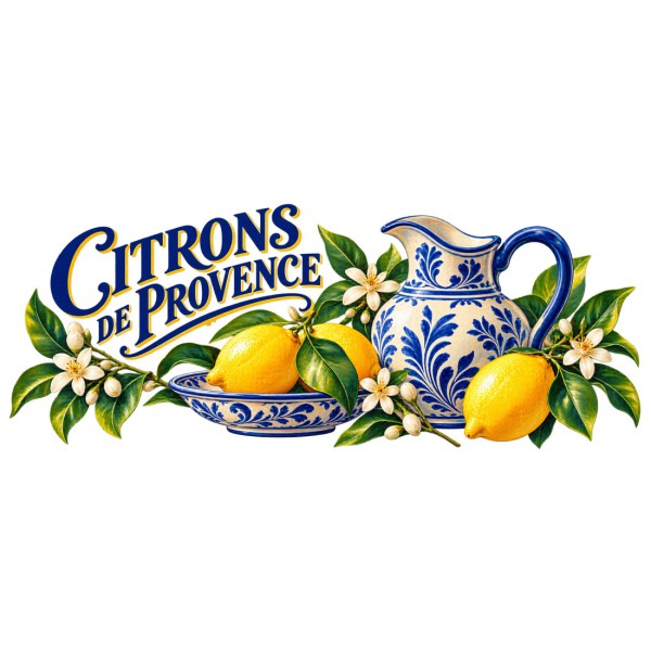 Mug Provence - Citrons et faïence, décor à plat