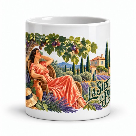 Mug Provence - La sieste sous le figuier, vue de face