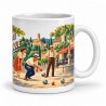 Mug Provence - La partie de pétanque, façon affiche, anse à droite