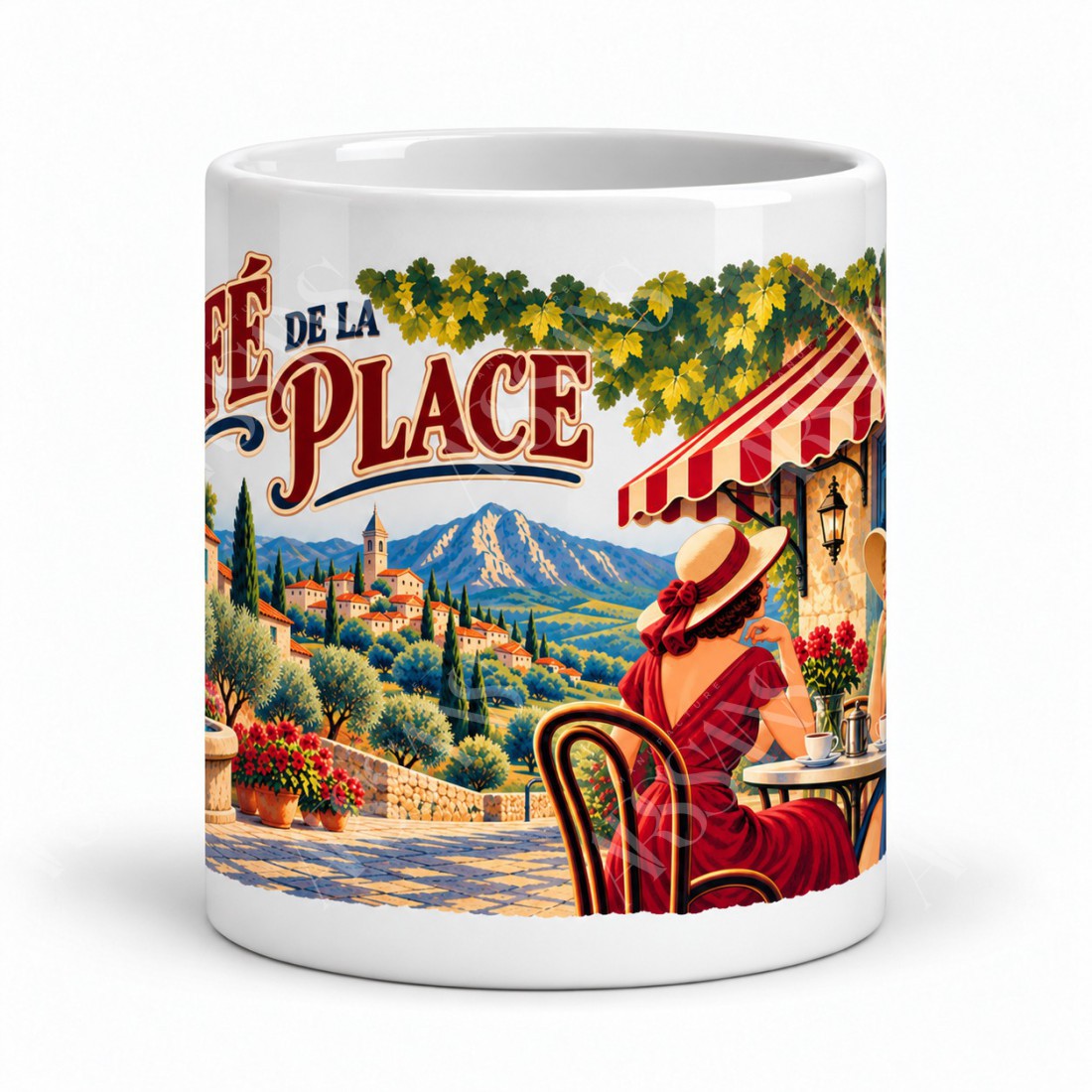 Mug Provence - Le café de la place, vue de face