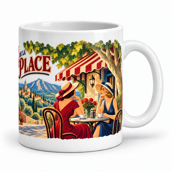 Mug Provence - Le café de la place, anse à droite