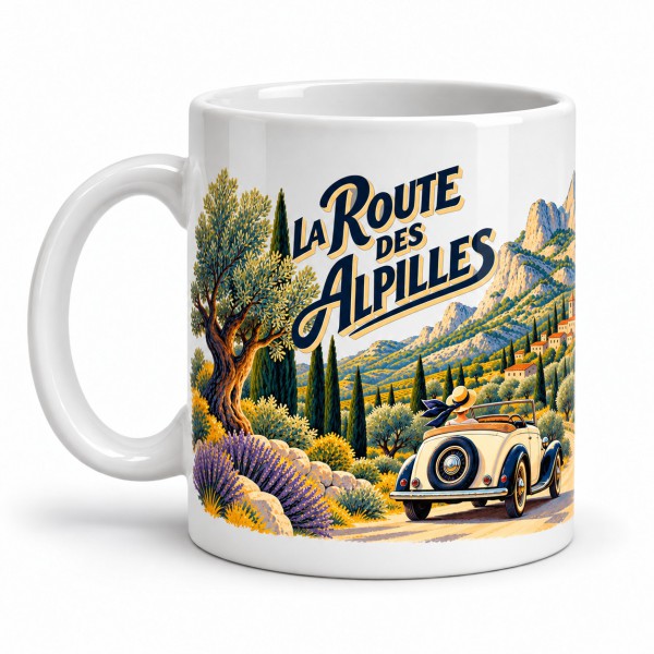 Mug Provence - La route des Alpilles, anse à gauche