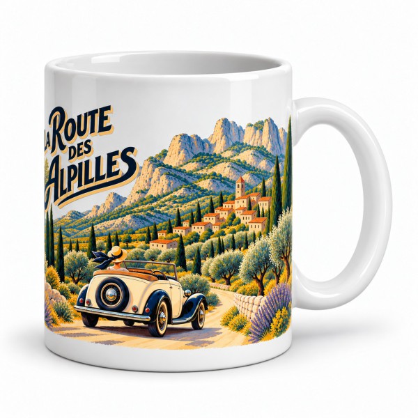 Mug Provence - La route des Alpilles, anse à droite