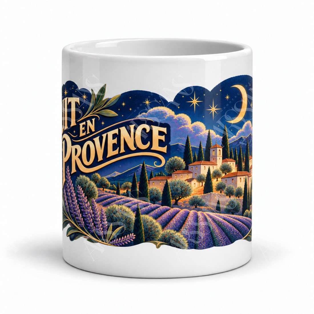Mug Provence - Nuit étoilée en Provence, vue de face