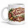 Mug chocolat - Chocolat Banjour, façon affiche, anse à gauche
