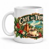 Mug café - Café des Tropiques, façon affiche, anse à gauche