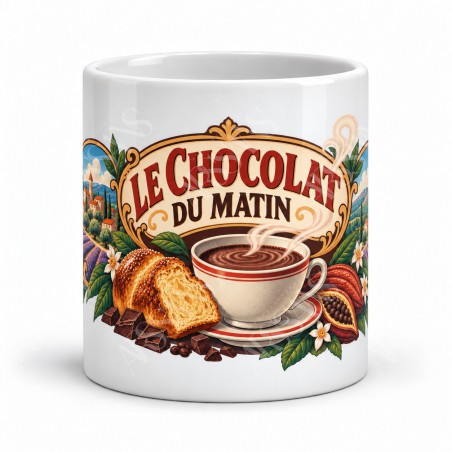Mug chocolat - Le chocolat du matin, vue de face