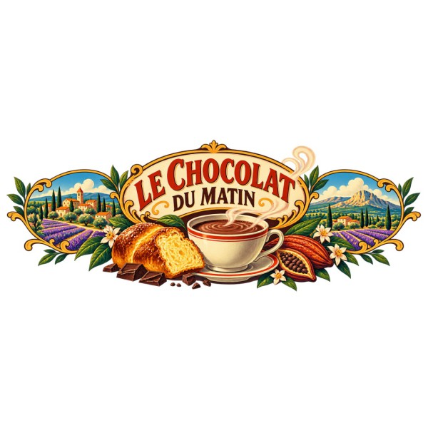 Mug chocolat - Le chocolat du matin, décor à plat