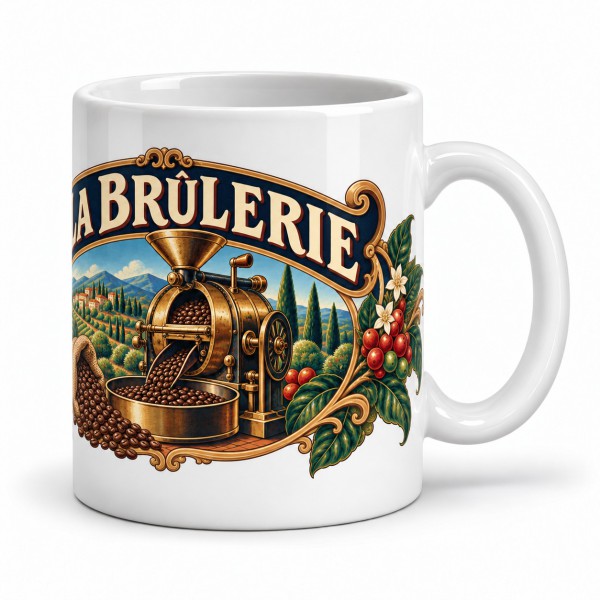 Mug café - La brûlerie, anse à droite